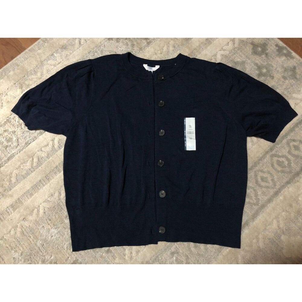 Woman's Black Short Sleeve Cardigan New XXXL